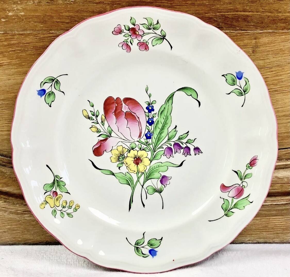 6 dessert plates 22.7 cm Lunéville street light model