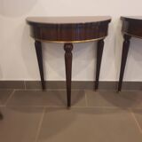 Pair of half-moon bedside tables 60 years