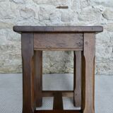 Set of 4 solid wood stools, bistro, 60s