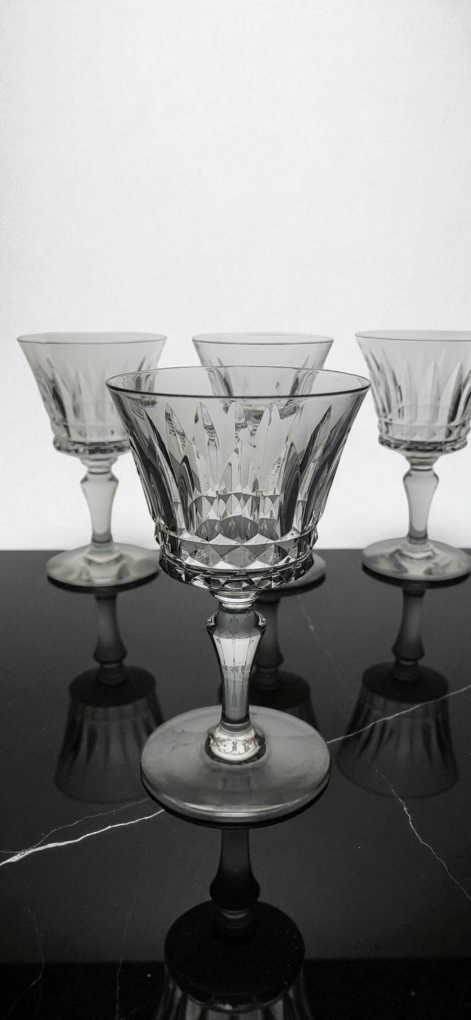 4 Baccarat Piccadilly crystal wine glasses
