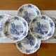 6 large flat antique plates in Sarreguemines earthenware