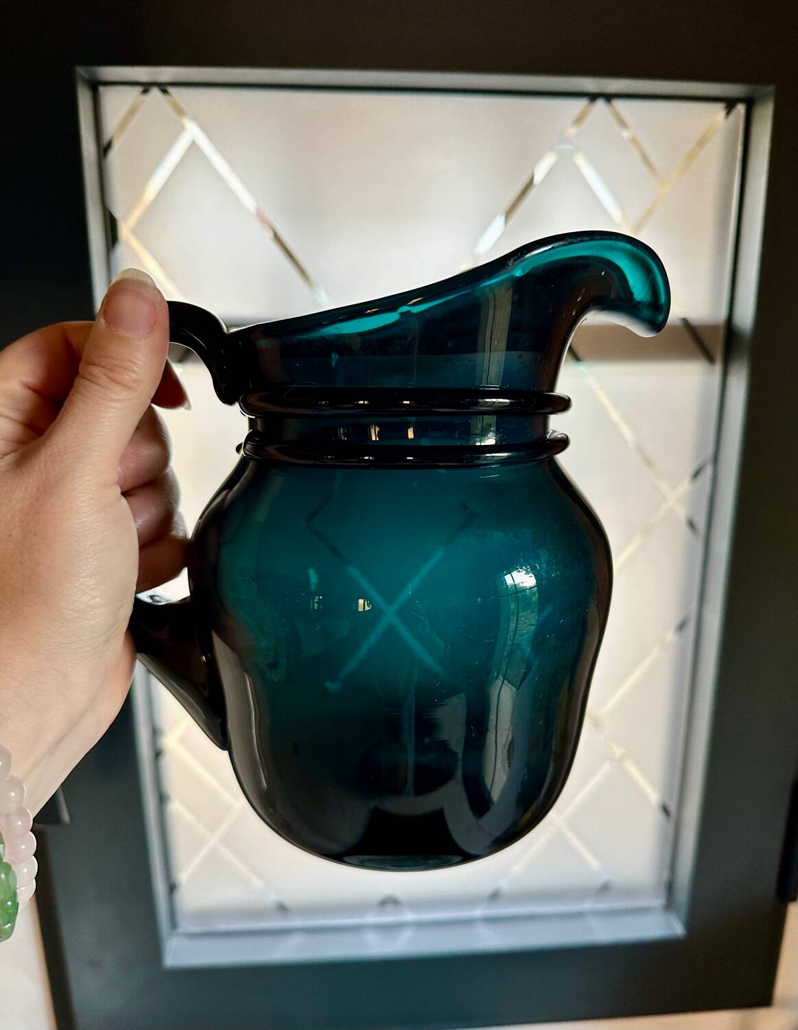 Vintage turquoise blue carafe