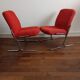 Armchairs 70s fabric and chrome