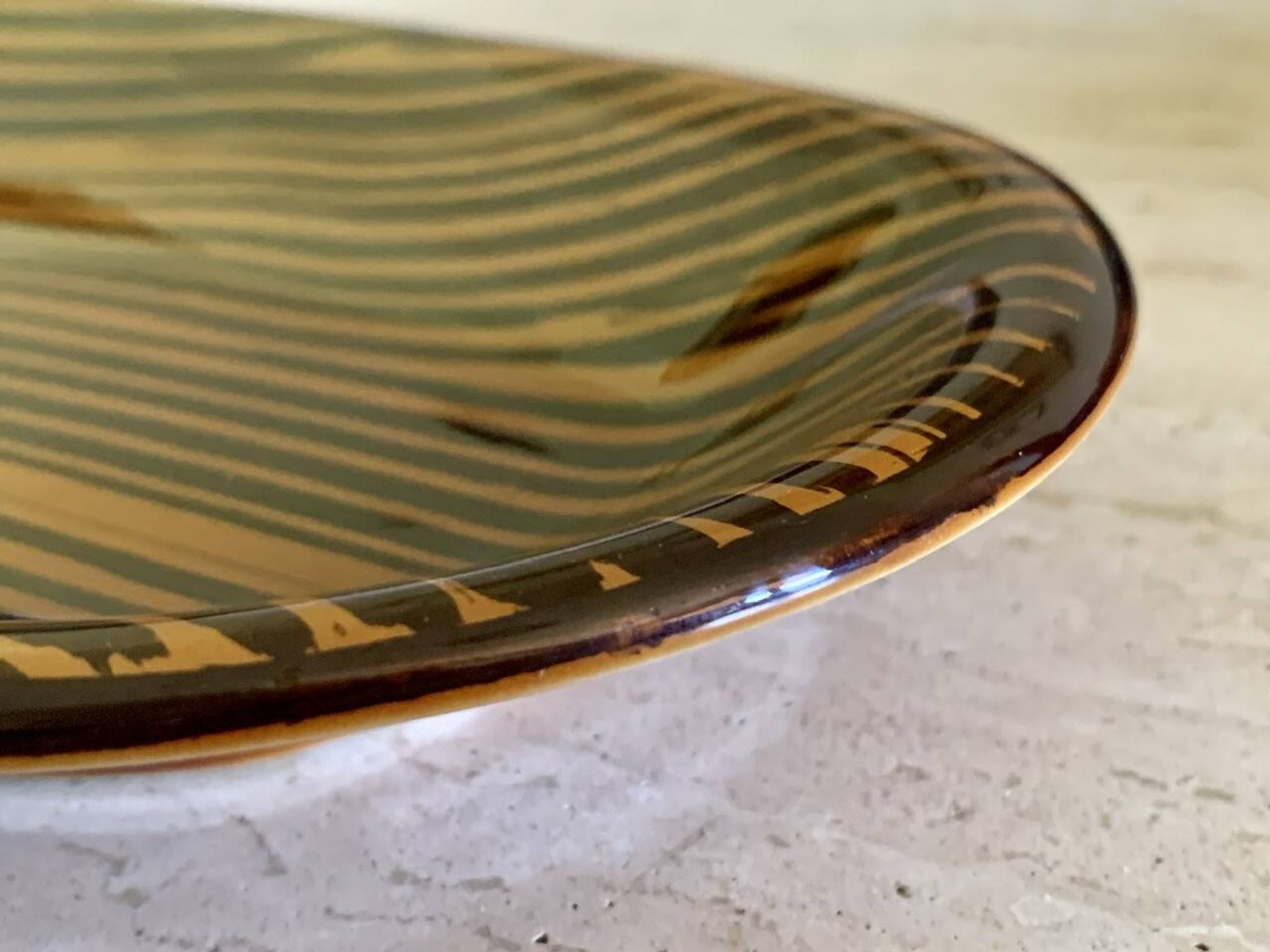 Large vintage ceramic dish by Sarreguemines, circa 1970's