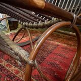 Vintage 1960s rattan rocking chair