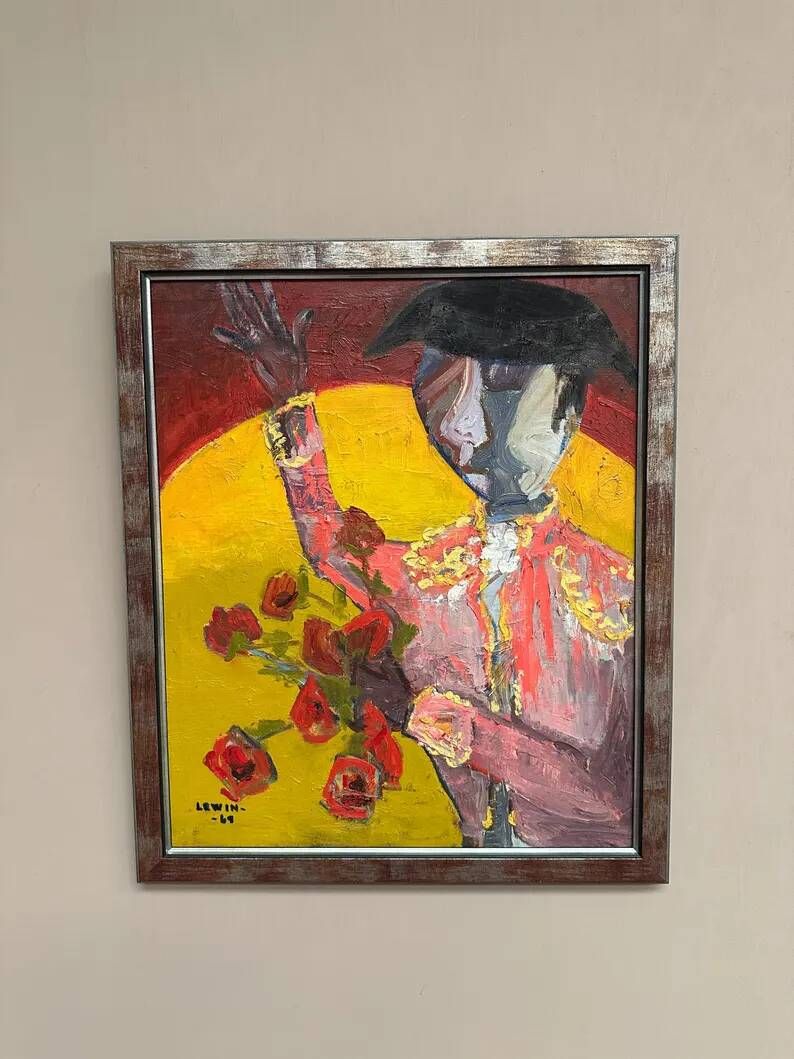 Original Swedish Oil on Canvas - "Matador" by Gösta Lewin (1920–2016)
