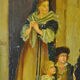 Alsatian terracotta dish painted decorative 19th century