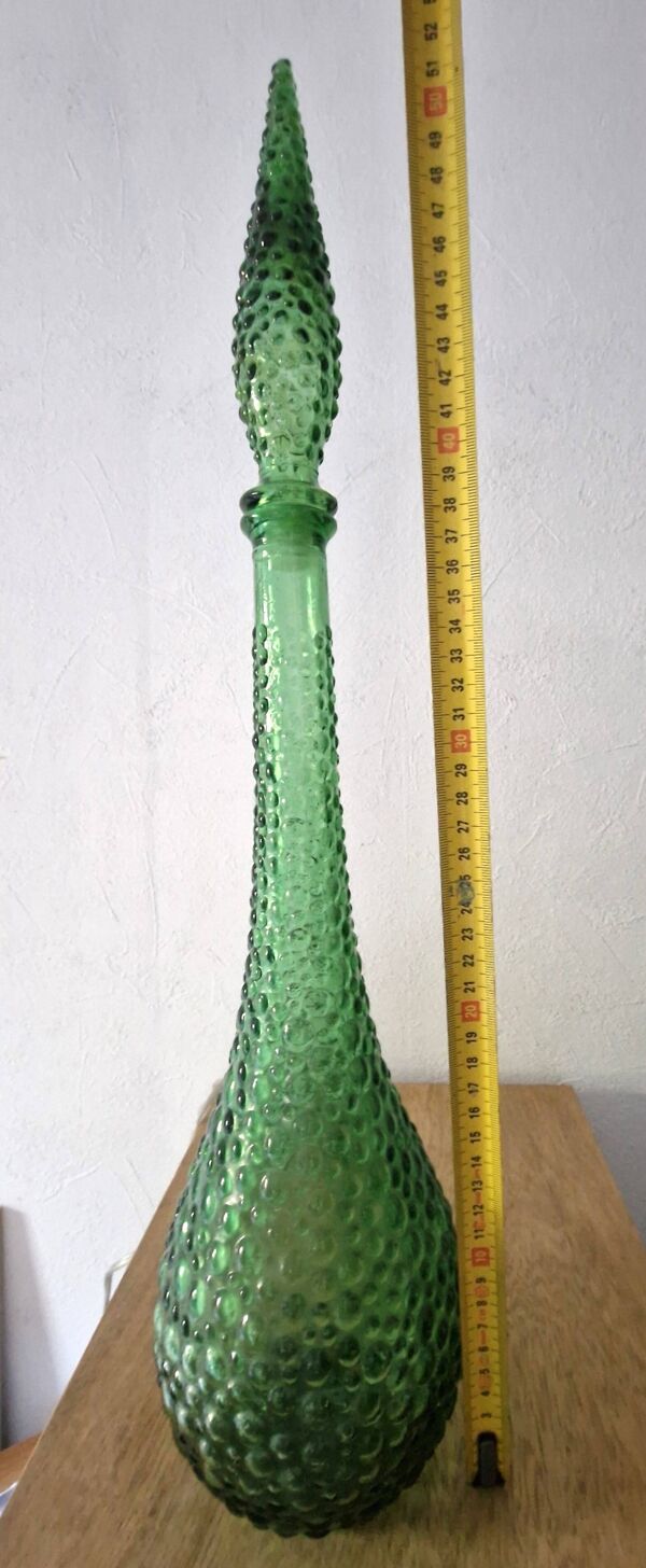 Carafe bouteille décorative  en verre bullé empoli italienne