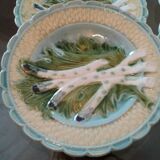 4 assiettes asperges barbotine