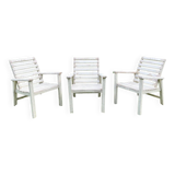 Set of 3 garden armchairs, 1950
