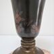 Lampe vasque art déco métal et marbre signée a.ducobu décor fleurs oiseau