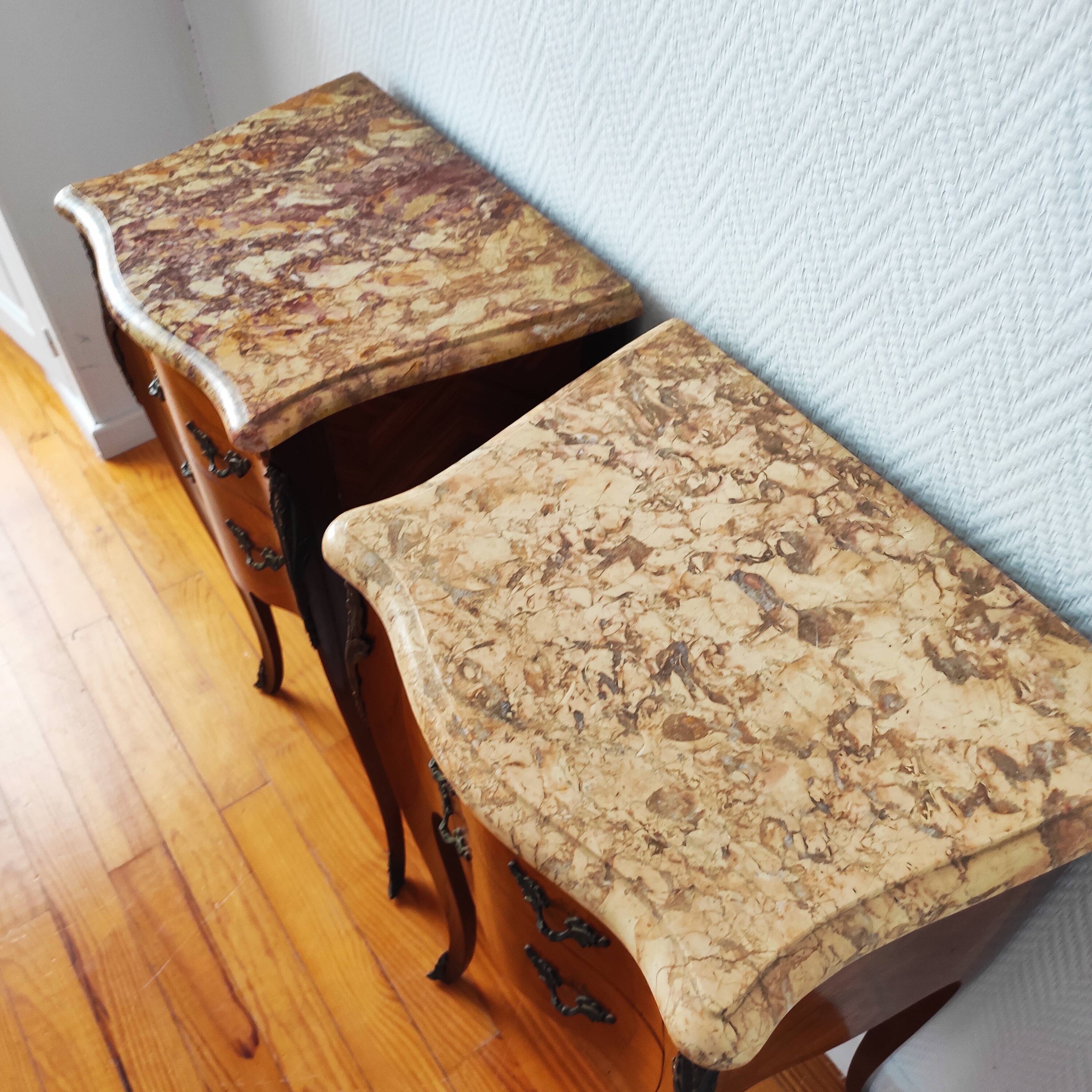 Pair of Louis XV style bedside tables