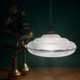 Vintage frosted glass lampshade pendant light