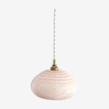 Pink clichy glass hanging lamp