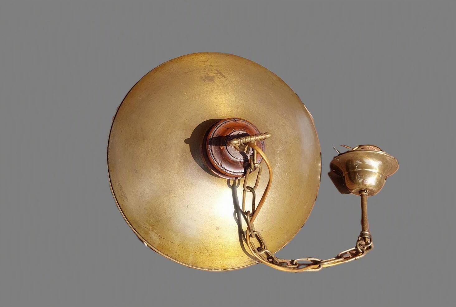 Vintage style suspension Marine & Bistrot in patinated brass – 1960s/70s