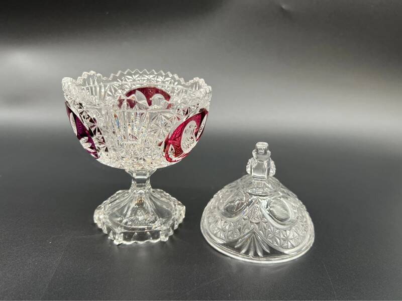 Hofbauer Crystal Candy Box - "Ruby Birds" Model