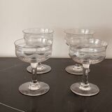 4 coupes à champagne Art deco