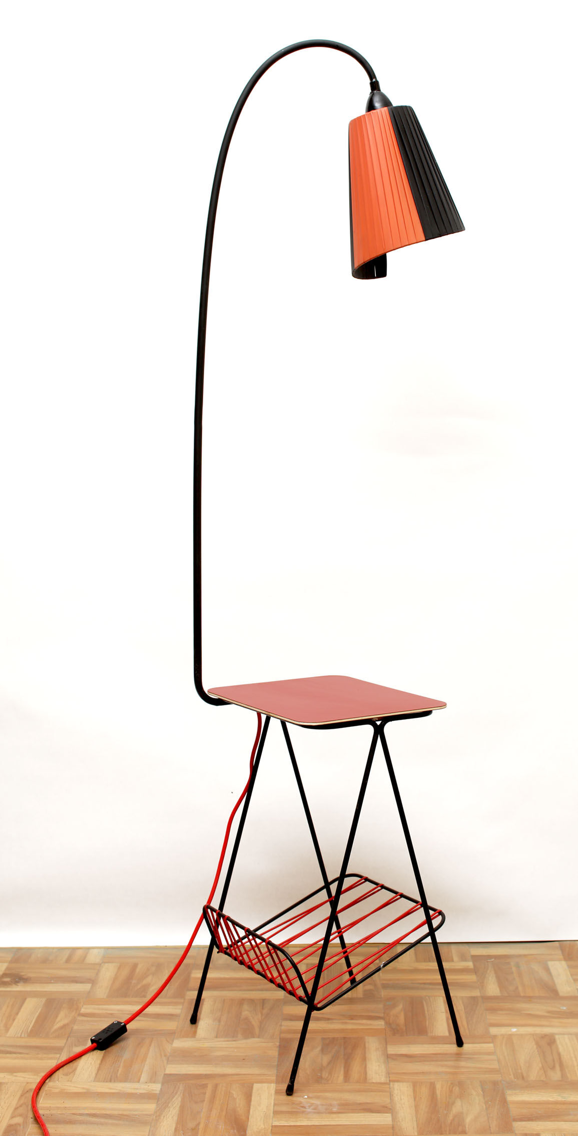 1950s French floor lamp in scoubidou