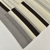 10x13 Kilim Gray, Beige, Black Modern Turkish Kilim Rug, 294x384Cm