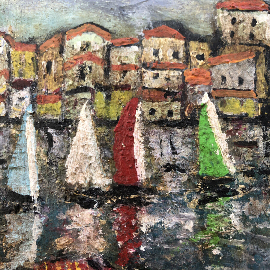 Old table "The port market"