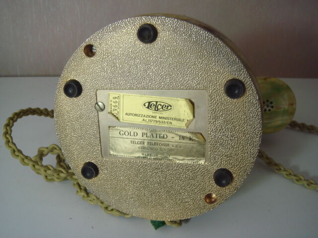 Phone old with marble and gold plated 17 k italy