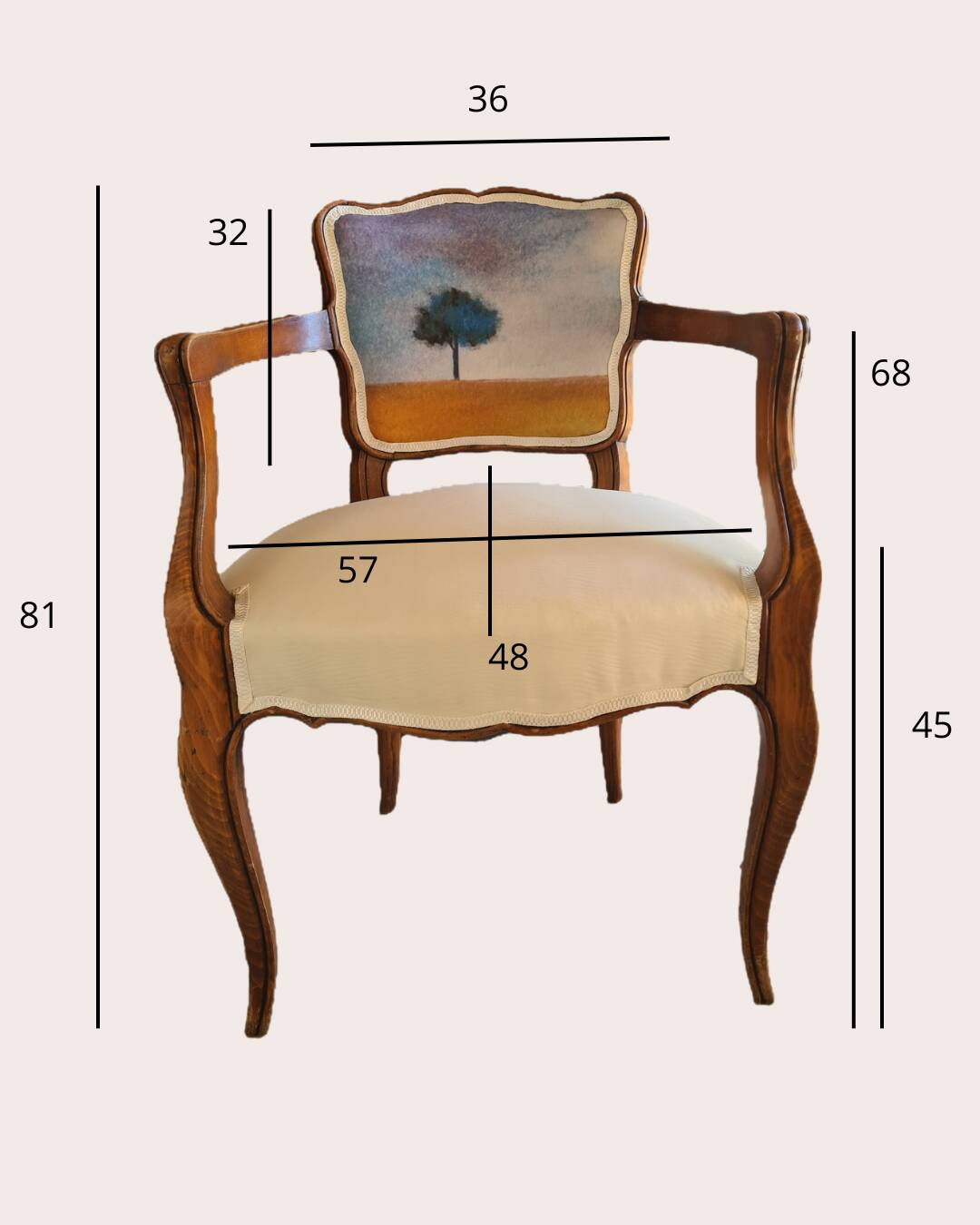 Louis XV style armchair with armrests