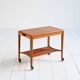 Mid-century Northern European serving trolley in teak and birch, 1950s–1960