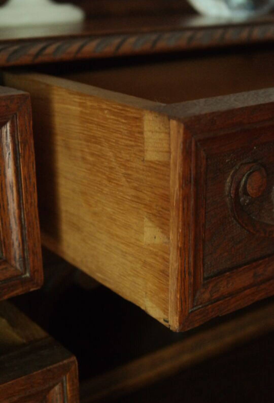 Neo-Renaissance oak cashier's desk and podium