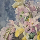 Watercolor bouquet , anonymous XXth
