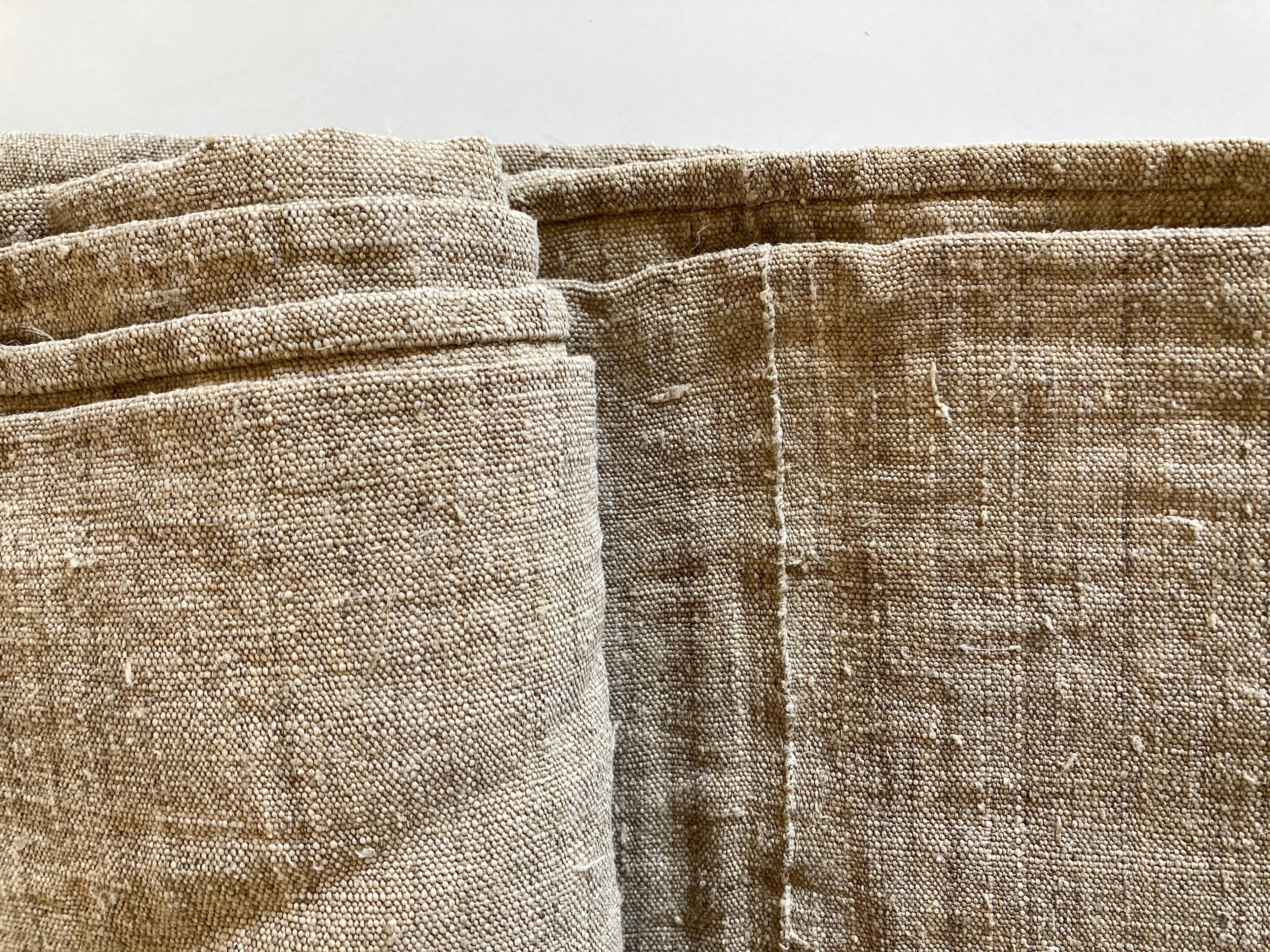 Pièce de chanvre de ferme 19e linge de réserve L278cm