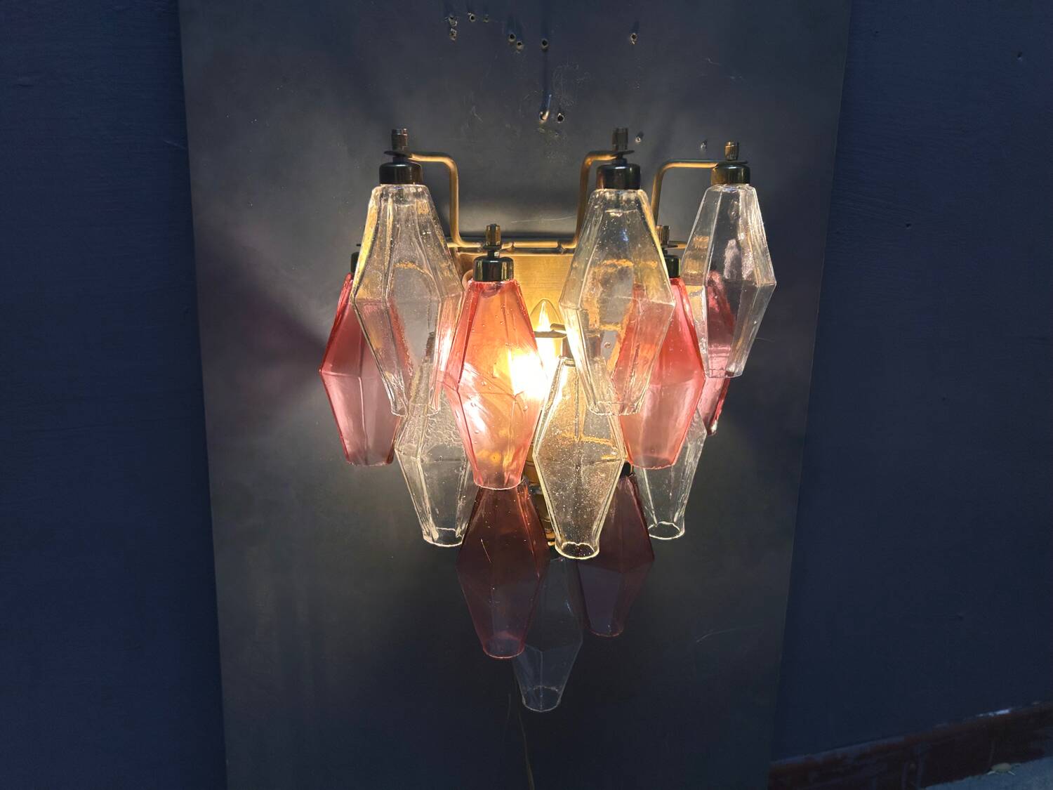 Murano Glass Poliedri Sconces, Italy, 1980s - Set of 2