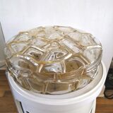 Vintage ceiling lamp in bubbled glass design Profassung 70s - 80s