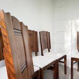 Set 6 chaises art déco chêne 1940