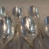 6 silver-plated soup spoons by Christofle Atlantide in blister pack
