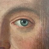 Antique original oil painting of an officer, large gentleman portrait painting