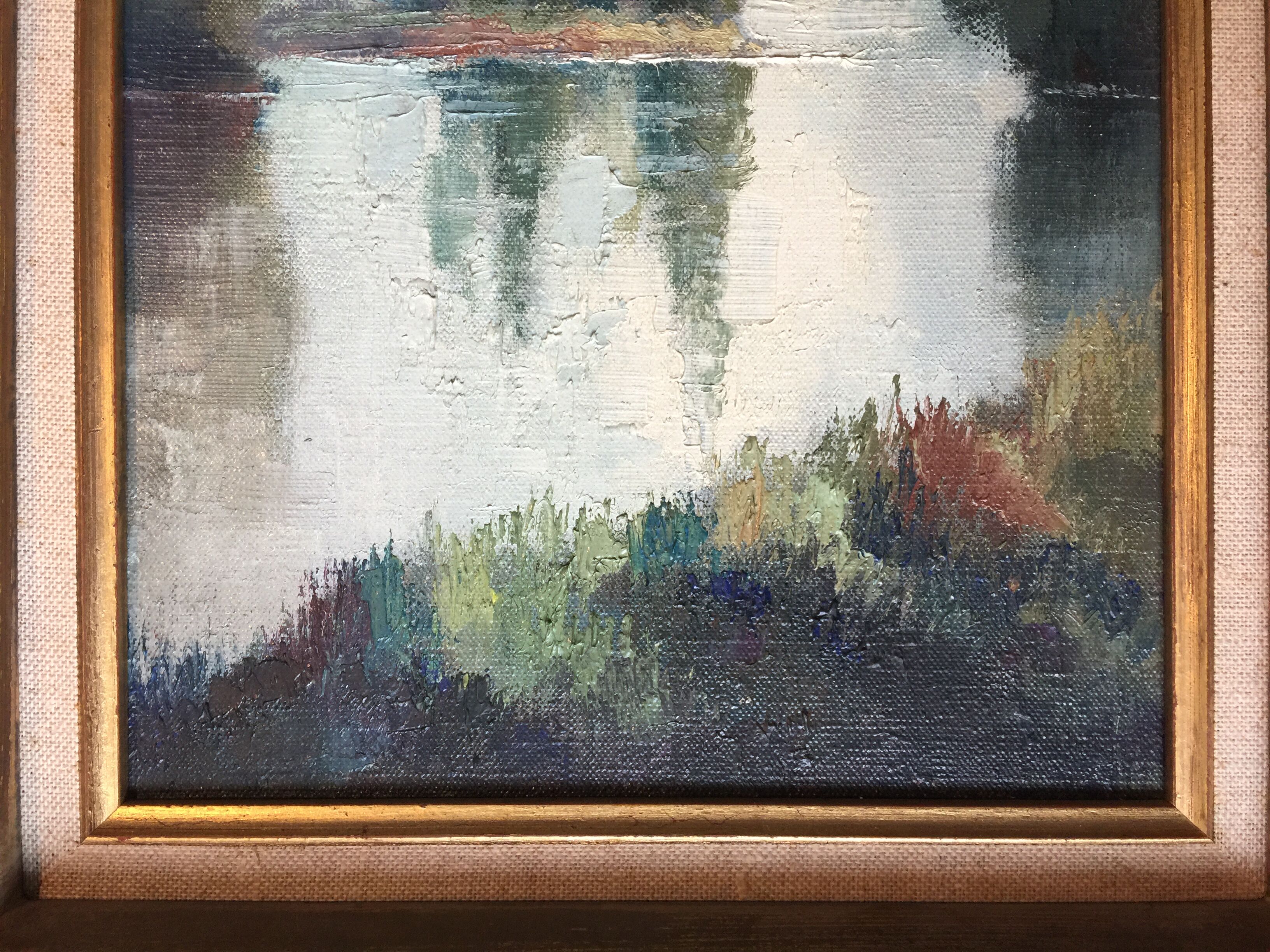 Oil sut canvas "Champagne Island on The Isle-Adam" by FRANCKI