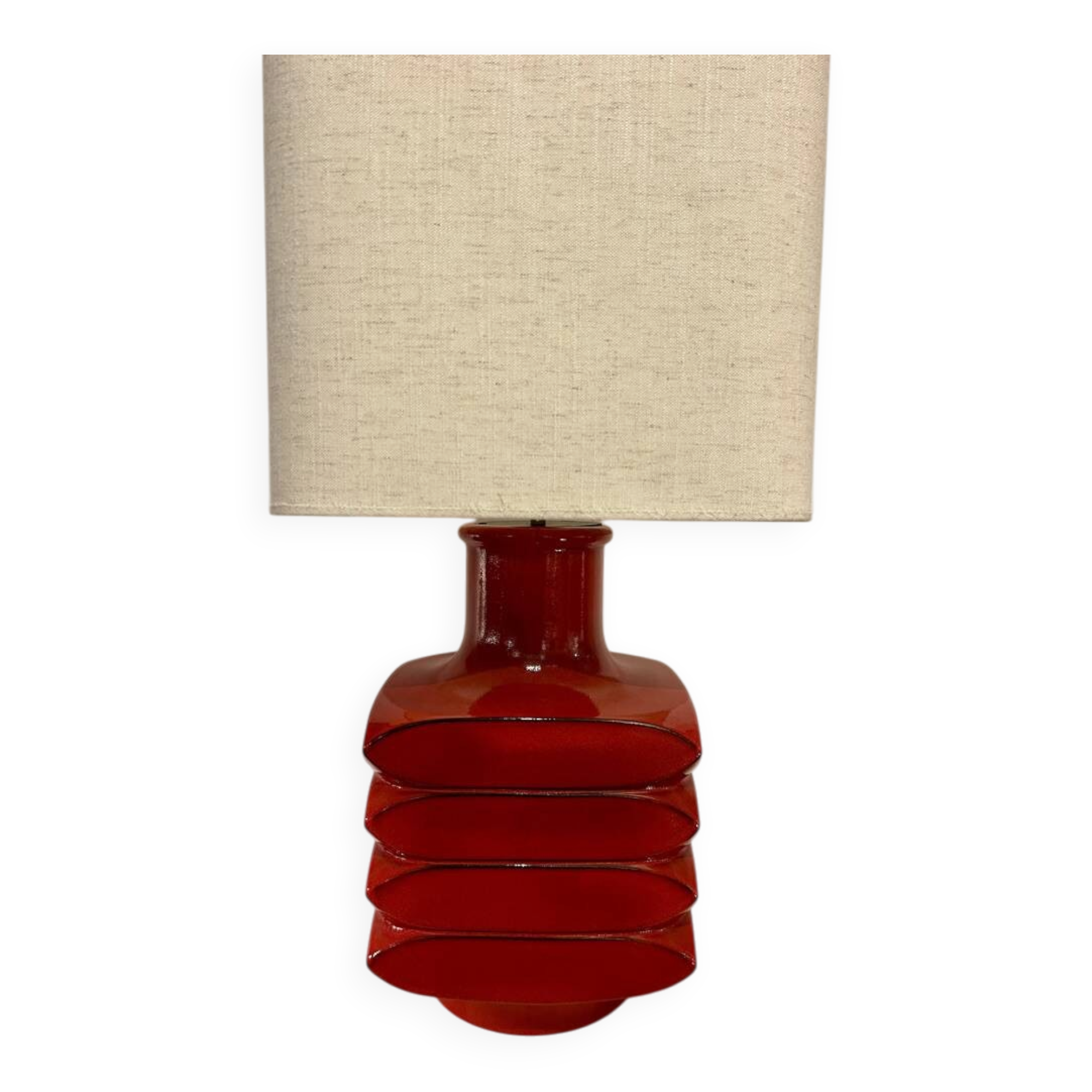 Table Lamp By Cari Zalloni, Red Ceramic, Germany, 1970s