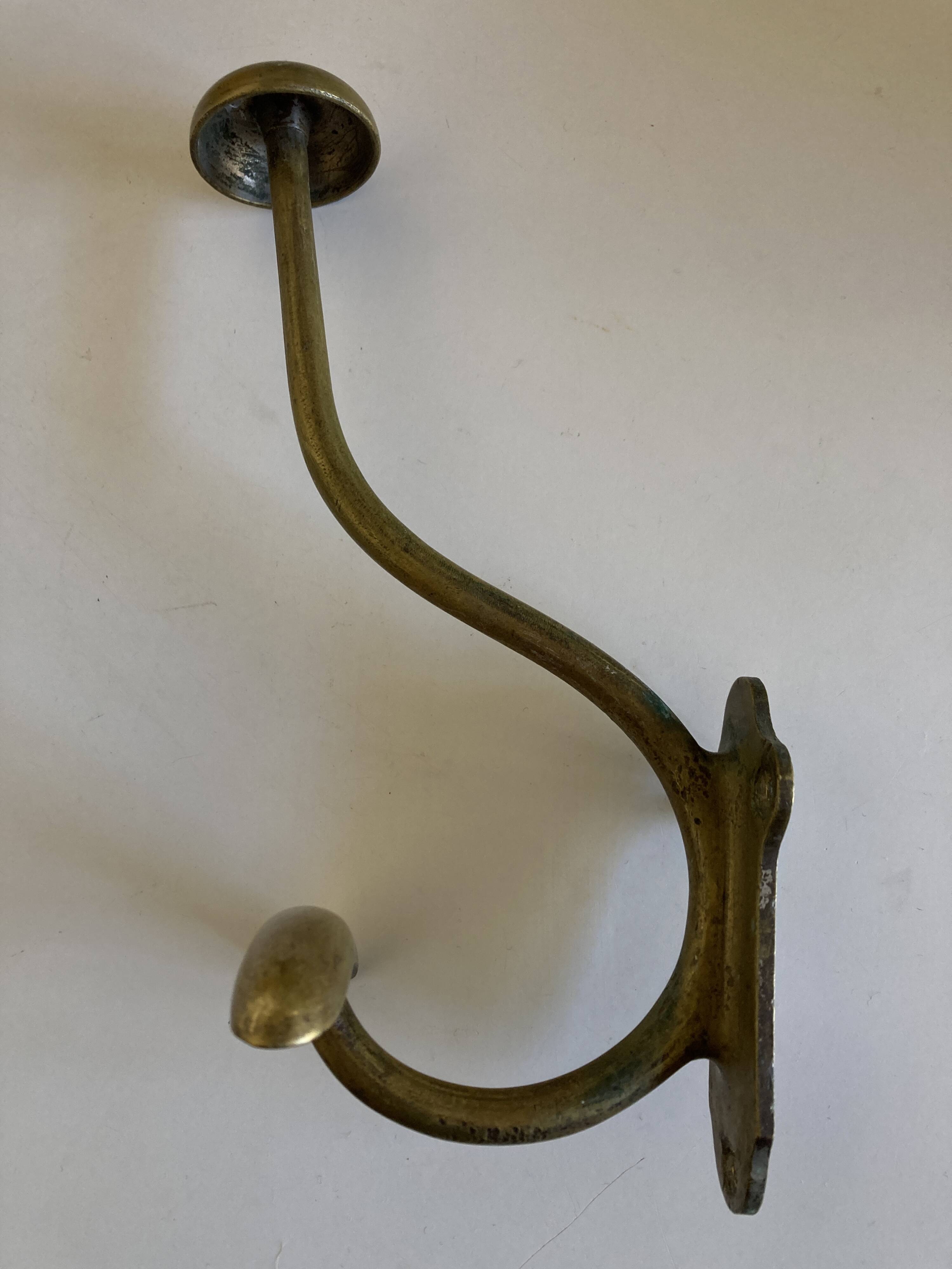 Country hook 1930 in patinated gilded brass