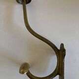 Patère de campagne 1930 en laiton doré patiné
