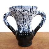 Vase in the style of Vallauris black and white