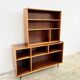 Asymmetrical mahogany bookshelf — 2 offset elements, custom-made, 1960s