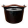 Black enamelled cast iron pot with a teak handle in mid-century style by Timo Sarpaneva for Rosenlew of Finland, 1960s.
