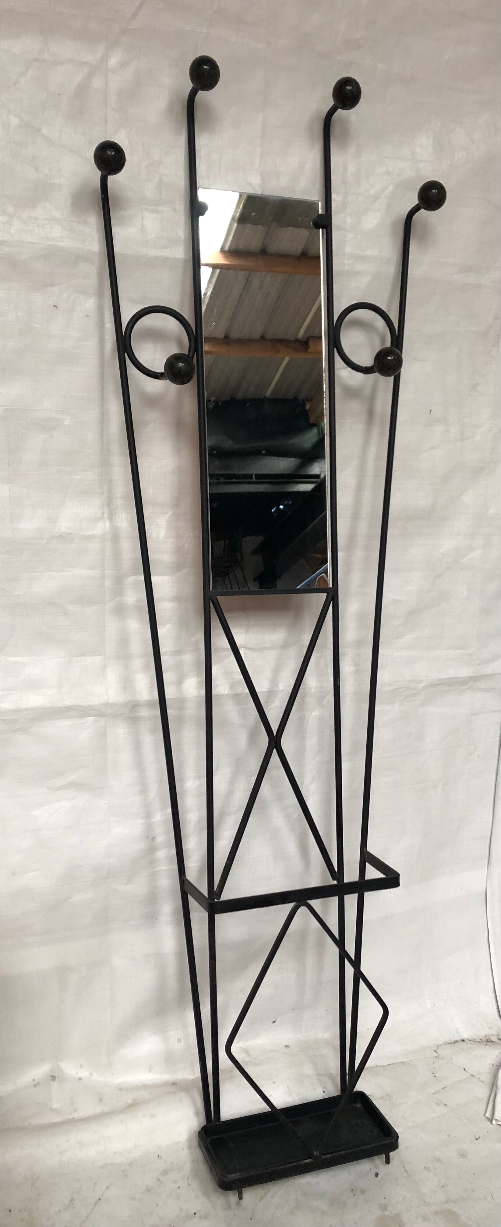 Vintage wall coat rack 60s