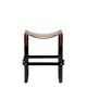 Tabouret de bar de cuisine contemporain, métal noir et cuir marron foncé