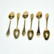 Series of 6 teaspoons gilded Pompadour plated Alfénide gold by Christofle