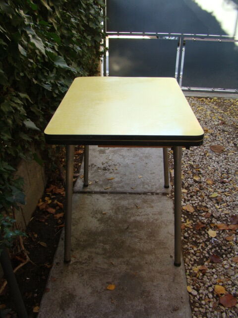 Vintage yellow formica table 60