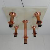 Rare ceiling lamp with 5 glass balls, Ott international, 1970s