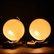 1930s Pair of Art Deco Chrome Plated Table Lamps, Czechoslovakia