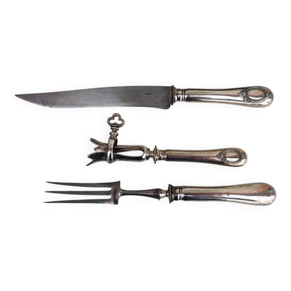 Ensemble de rôtisserie à découper en argent sterling