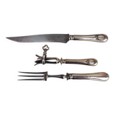 Ensemble de rôtisserie à découper en argent sterling
